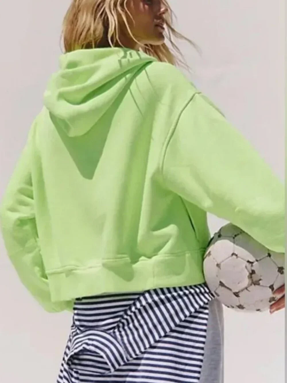 NWT Free People A Cut Above Zip-Up Hoodie in Sour Citrus
